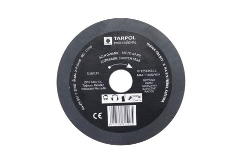 TARPOL TARNIK PROSTY FI = 125mm x 3 x 22,2mm, GŁADŹ OSTATECZNA T-16 TARPOL
