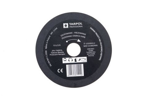 TARPOL TARNIK PROSTY FI = 125mm x 3 x 22,2mm, GŁADŹ WSTĘPNA T-11 TARPOL