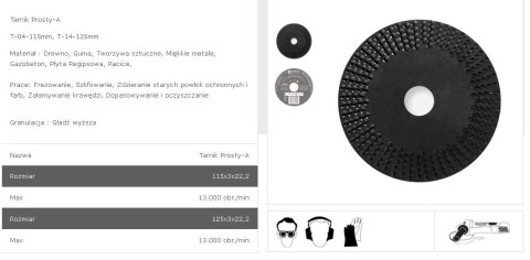 TARPOL TARNIK PROSTY FI = 125mm x 3 x 22,2mm GŁADŹ WYŻSZA T-14 TARPOL
