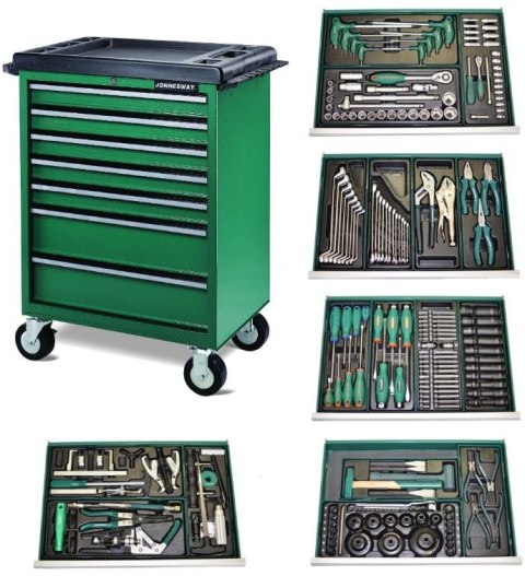 JONNESWAY WÓZEK WARSZTATOWY 7DW5 + 208szt. NARZĘDZI JONNESWAY