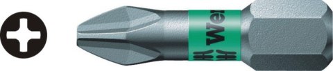 WERA KOŃCÓWKA / Bit (grot) krzyżowy Pozidriv (PZ) "BiTorsion" do montażu w metalu PZ2 x 25mm WERA WERK