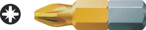 WERA KOŃCÓWKA / Bit (grot) krzyżowy Pozidriv (PZ) tytanowany TIN PZ2 x
25mm WERA