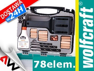 WOLFCRAFT ZESTAW STARTOWY DO POŁĄCZEŃ KOŁKOWYCH (DO KOŁKÓW DREWNIANYCH 6, 8 I 10MM) WOLFCRAFT
