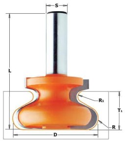 CMT FREZ KSZTAŁTOWY DO UCHWYTÓW DREWNIANYCH HM D=38,1 I=20,7 T=18 R=1,8-6 S=8 CMT