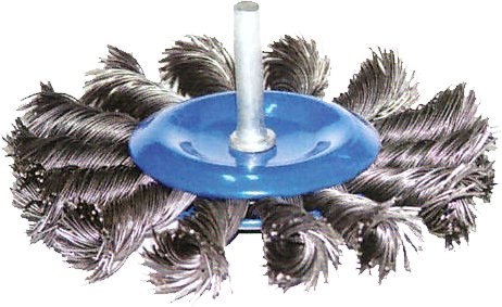 SZCZOTKA DRUCIANA TARCZOWA Z TRZPIENIEM DRUT SKRĘCANY 100 mm SRR-TTS100 DREL/CONDOR