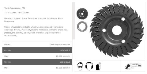TARPOL TARNIK WPUSZCZONY FI = 125mm x 3 x 22,2mm, UNIWERSALNY T-64 TARPOL