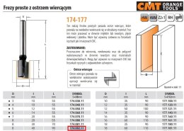 CMT FREZ PROSTY Z OSTRZEM WIERCĄCYM HM D=8 I=40 L=90 S=8 CMT