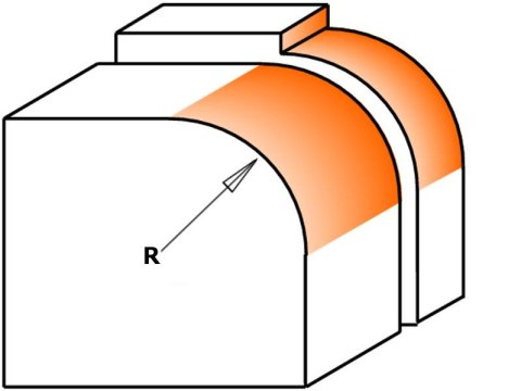 CMT FREZ ZAOKRĄGLAJĄCY Z ŁOŻYSKIEM HM R=22,2 D=57,1 I=28,4 S=12 CMT