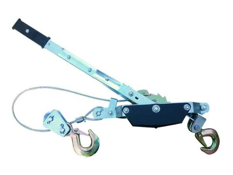 PRZYCIĄGARKA LINOWA RĘCZNA 2 TONY PODWÓJNY MECHANIZM ZAPADKOWY, LINKA 2,5m / 4,5mm SILVER