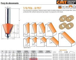 CMT FREZ HM A=45 D=45 I=18 S=8 DO UKOSOWANIA, ŁOŻYSKO. CMT