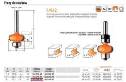 CMT FREZ PROFILOWY DO ROWKÓW HM D=20,7 R=5 I=10 S=6 CMT