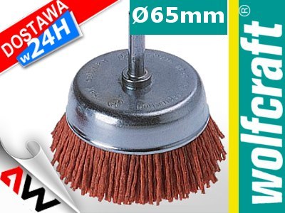 WOLFCRAFT SZCZOTKA NYLONOWA 65mm DOCZOŁOWA TRZPIEŃ 6mm WOLFCRAFT
