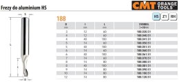 CMT FREZ SPIRALNY DO ALUMINIUM HS D= 8 I=14 L=80 S=8%%% CMT