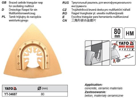 YATO TARNIK TRÓJKĄTNY DO NARZĘDZIA WIELOFUNKCYJNEGO YATO