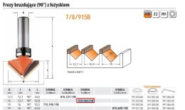 CMT FREZ BRUZDUJĄCY HM D=16 I=12,7 A=90 S=8 + GÓRNE ŁOŻYSKO CMT