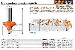CMT FREZ ZAOKRĄGLAJĄCY DO TWARDYCH MATERIAŁÓW HM R= 6,25 D=25,4 I=12,7 S=12%%% CMT