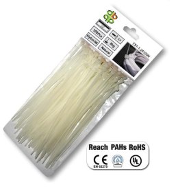 OPASKA PLASTIKOWA BIAŁA 2,5 x 200mm 100szt. BRADAS