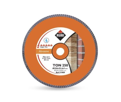 RUBI TARCZA DIAMENTOWA TON 250 x 25,4mm SUPERPRO RUBI