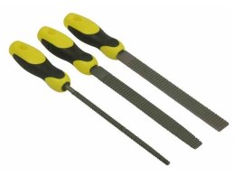 STANLEY TARNIKI ZDZIERAKI 200mm KOMPLET 3szt. (PŁASKI, PÓŁOKRĄGŁY, OKRĄGŁY) STANLEY