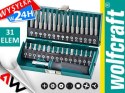 WOLFCRAFT ZESTAW KOŃCÓWEK Z RĘKOJŚECIĄ 31 elem. WOLFCRAFT