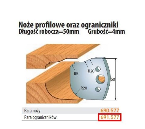 CMT OGRANICZNIKI NOŻY PROFILOWYCH 50mm 691.577 CMT