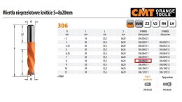 CMT WIERTŁO NIEPRZELOTOWE KRÓTKIE HW NP D=8 I=30 L=55,5 S=8x20 CMT