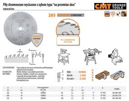 PIŁA UNIWERSALNA CHROMOWANA HM D=300 F=30 Z=96 K=3,2/2,2 CMT