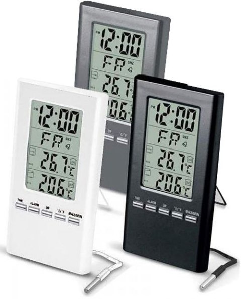 TERMOMETR ELEKTRONICZNY ZEWNĘTRZNY / WEWNĘTRZNY WBG Z SONDĄ NA PRZEWODZIE TERDENS