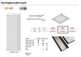 CMT NÓŻ STRUGAJĄCY HSS18%W 630x35x3mm DO GŁOWICY TNĄCEJ CMT