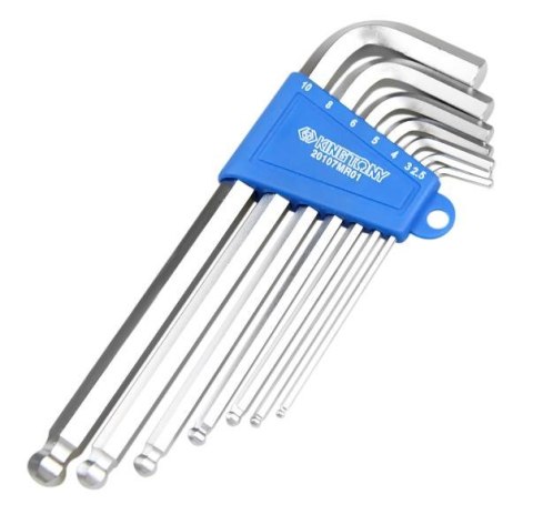 KING TONY KOMPLET IMBUSÓW 1130M - HEX Z KULKĄ DŁUGIE 2,5 - 10mm 7 elem. W UCHWYCIE PLASTIKOWYM KING TONY