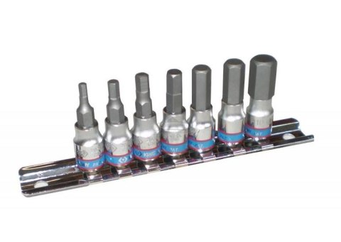 KING TONY KOMPLET NASADEK 1/4" Z KOŃCÓWKĄ IMBUSOWĄ 7 elem. 2035 H3-H10 KING TONY
