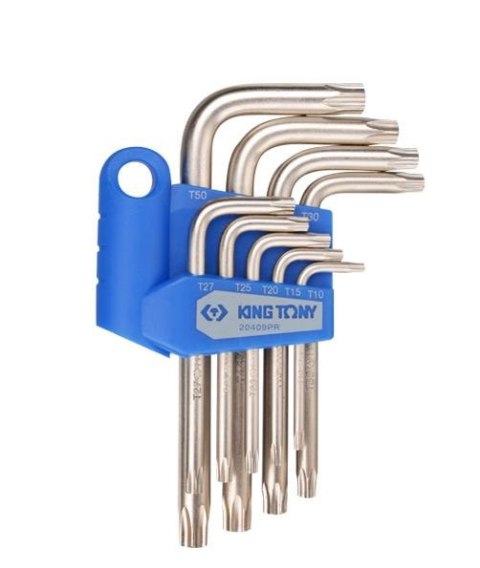 KING TONY KOMPLET TORXÓW Z OTWOREM T10 - T50 9 elem. 1147 W UCHWYCIE PLASTIKOWYM KING TONY