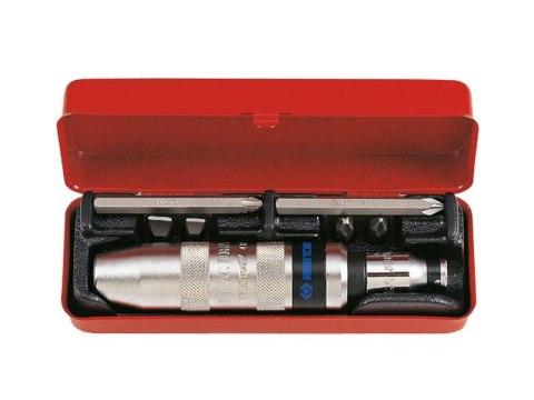 KING TONY WKRĘTAK UDAROWY + BITY 5/16" 8 elem. W KASECIE KING TONY