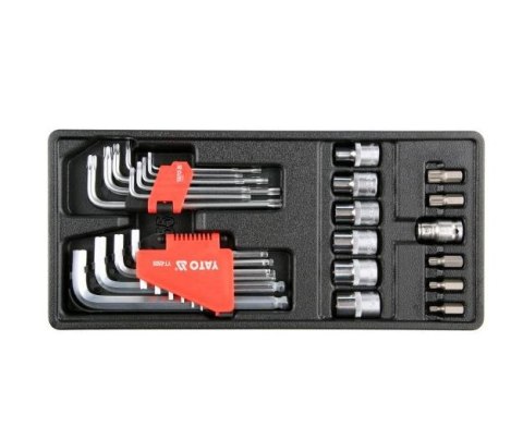 YATO KLUCZE HEX, TORX, NASADKI TORX ZESTAW 31 elem. WKŁAD DO SZAFKI YT-55451 YATO