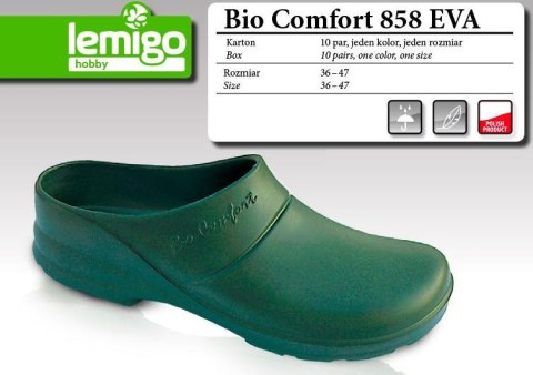 BUTY KLAPEK BIO COMFORT ROZMIAR 46, ZIELONY 858 LEMIGO