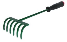 KARD GRABKI OGRODOWE 6-ZEBÓW PRĘT METALOWY 60cm Z RĄCZKĄ KARD