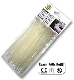 OPASKA PLASTIKOWA BIAŁA 7,6 x 450mm 100szt. BRADAS