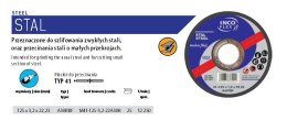 INCOFLEX TARCZA DO METALU 125 x 3,2 x 22,2mm INCOFLEX