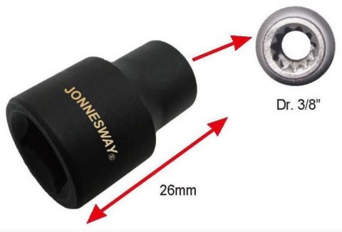 JONNESWAY NASADKA 11-KĄTNA DO ZACISKÓW HAMULCOWYCH SAMOCHODÓW CIĘŻAROWYCH AN040244 JONNESWAY