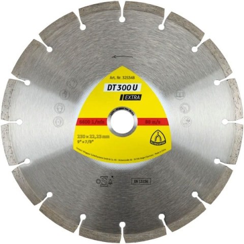 KLINGSPOR TARCZA DIAMENTOWA SEGMENTOWA 125mm x 22,2mm DT300U, BETON KLINGSPOR