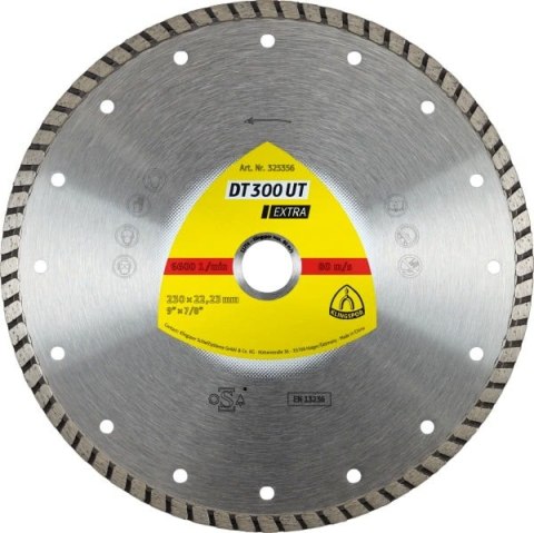KLINGSPOR TARCZA DIAMENTOWA TURBO 230mm x 2,5mm x 22,2mm EXTRA DT300UT, BETON KLINGSPOR