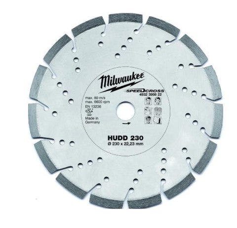 MILWAUKEE TARCZA DIAMENTOWA SEGMENTOWA HUDD 230 x 2,6 x 22,3mm MILWAUKEE