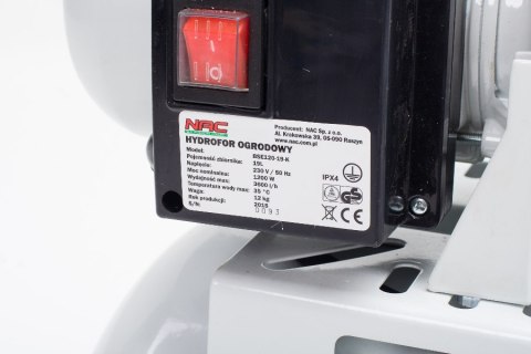 NAC HYDROFOR 1200W ZBIORNIK 19L 3600l/h NAC