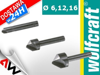WOLFCRAFT FAZOWNIKI 3szt. 6,12,16mm, TRZPIEŃ 6mm WOLFCRAFT