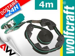 WOLFCRAFT ZACISK TAŚMOWY Z GRZECHOTKĄ, 400cm + 4 SZCZĘKI WOLFCRAFT