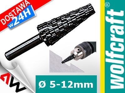 WOLFCRAFT ZDZIERAK DO METALU STOŻKOWY Fi 5-12 x 35mm WOLFCRAFT