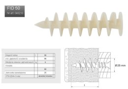 FISHER MOCOWANIE W IZOLACJI FID 90 25szt. DO PŁYT IZOLACYJNYCH (STYROPIAN) FISCHER