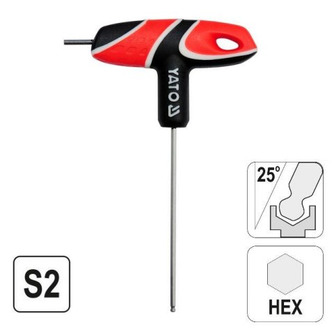 YATO KLUCZ TRZPIENIOWY IMBUS / HEX, Z RĘKOJEŚCIĄ 3,0mm KULA YATO