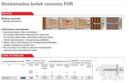 FISCHER KOŁEK ROZPOROWY FUR 8x 80 T/50, MOCOWANIE RAMOWE FISCHER