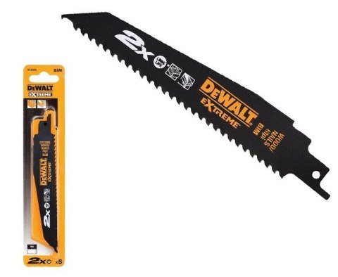 DEWALT BRZESZCZOT DO PIŁY SZABLASTEJ KOMPLET 5elem., 152mm DREWNO Z GWOŹDZIAMI EXTREME /5szt DEWALT